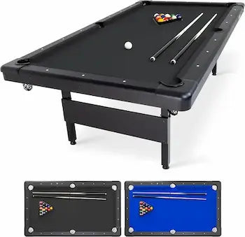 GoSports Portable Foldable Billiards Table – 6ft/7ft/8ft Complete Billiards Set