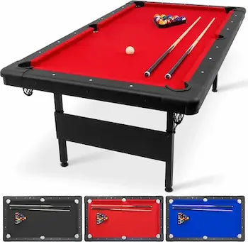 GoSports Portable Foldable Billiards Table – 6ft/7ft/8ft Complete Billiards Set