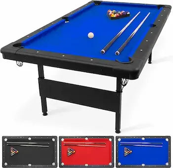 GoSports Portable Foldable Billiards Table – 6ft/7ft/8ft Complete Billiards Set