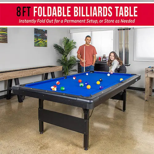 GoSports Portable Foldable Billiards Table (6ft / 7ft / 8ft) – Complete Billiards Set
