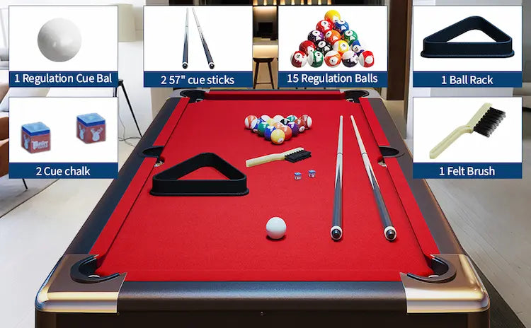GoSports Portable Foldable Billiards Table (6ft / 7ft / 8ft) – Complete Billiards Set