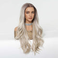 Area Lace Wigs Synthetic Future Fiber Long Natural Layered Color Blonde Soft Wave Mixed Color