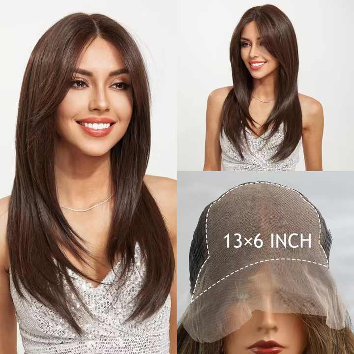 Area Lace Wigs Synthetic Future Fiber Long Natural Layered Color Blonde Soft Wave Mixed Color