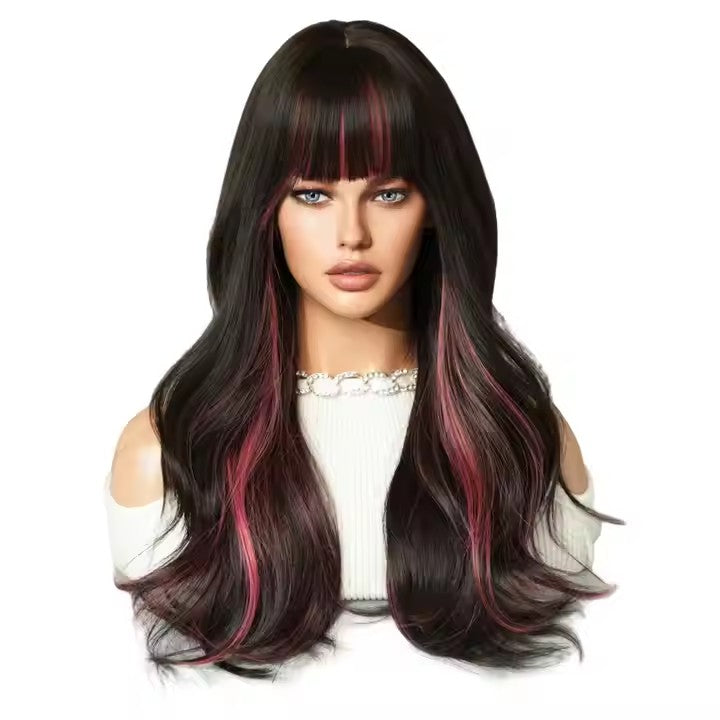 Striped Body Wavelength Waves Synthetic Wigs Women Standout Synthetic Wigs Bangs