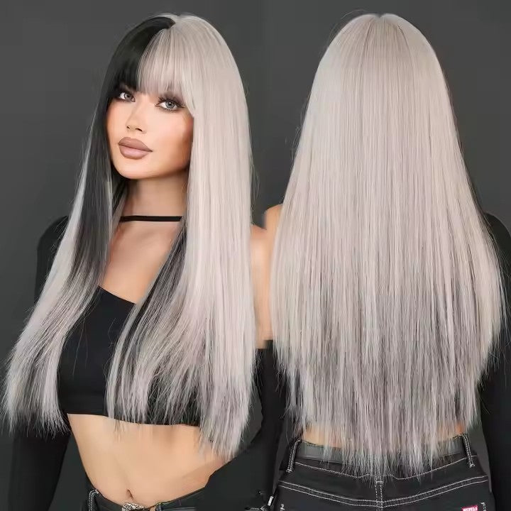 Wig with Bangs Synthetic Cruella De Vil Costume Wig Women's Role Play Anime Party