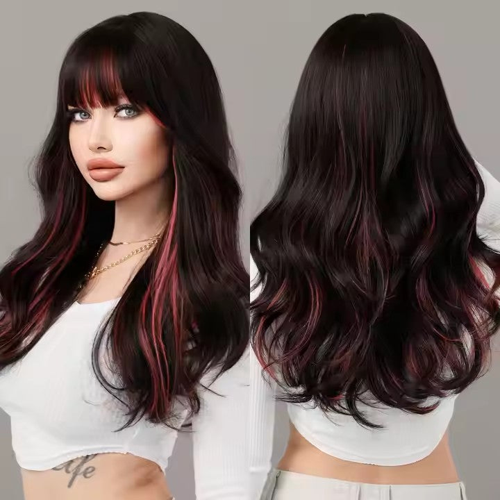 Striped Body Wavelength Waves Synthetic Wigs Women Standout Synthetic Wigs Bangs