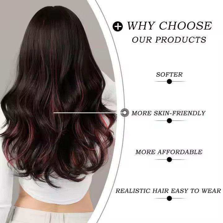 Striped Body Wavelength Waves Synthetic Wigs Women Standout Synthetic Wigs Bangs