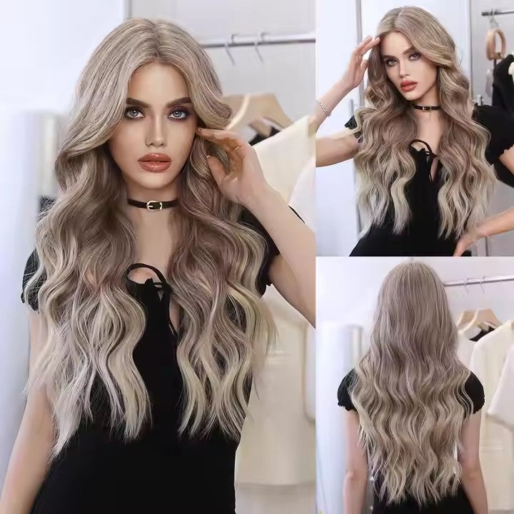 Lace Front Wigs Long Wave Synthetic Wigs Central Women's Wigs 28 Inch 13x4 HD Transparent Lace